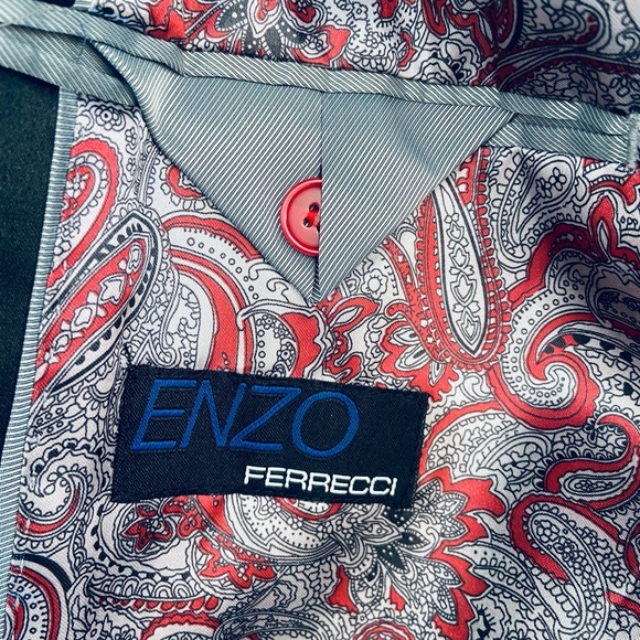 Ferrecci Enzo Red Slim Fit Velvet Tuxedo Blazer - Picture 8 of 11